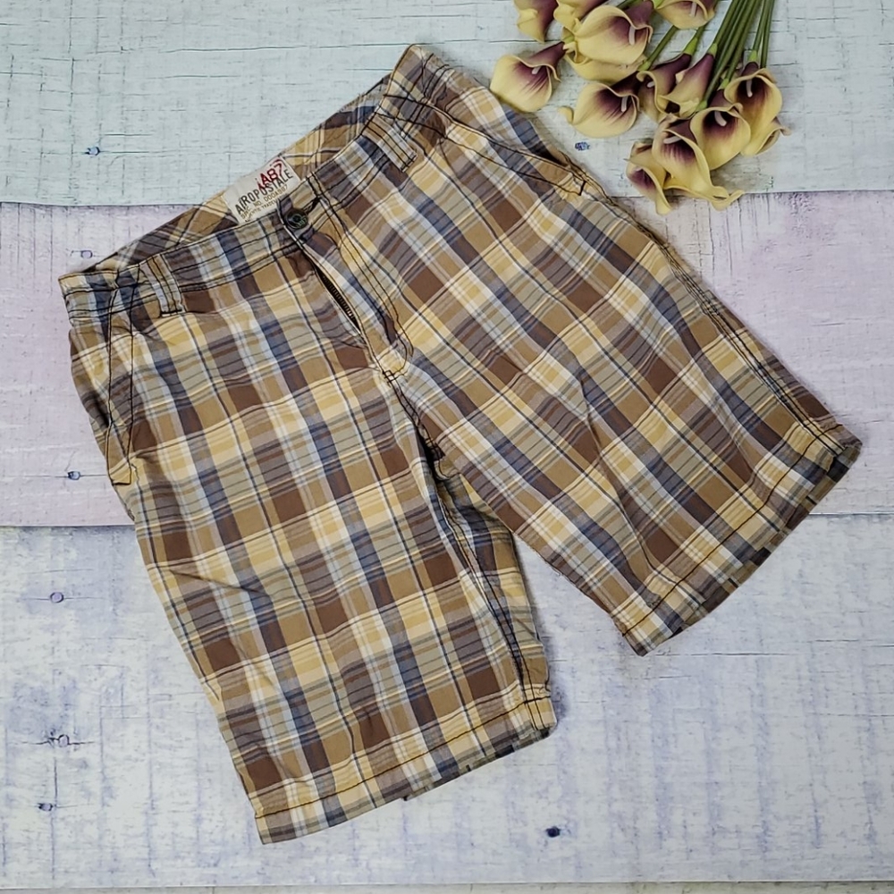 Men's Aeropostale Plaid Flat Front Shorts